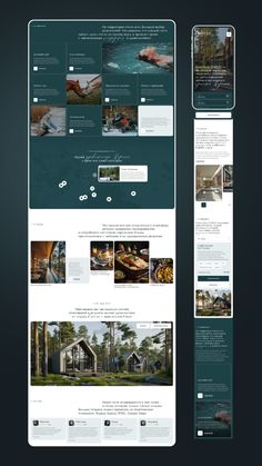 an image of a website design with different layouts and color scheme, including the homepage