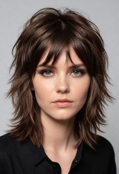 50 Best 80s Hairstyles for Women (Every Hair Type and Length) Medium Length Hair With Shaggy Layers, Razored Layers Medium, Feather Haircut Medium, Layered Shaggy Hair, Medium Shag Cut, Shaggy Layered Hairstyles, Corte Shag, 80s Hairstyles