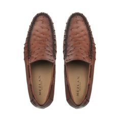 Style: RX612-Brandy Exotic Handsewn slip-on Moccasin from the Mezlan collection in Genuine Ostrich features Calfskin lining, their injected memory foam cushioned insole, and a full Flex Leather Sole! Handmade in Spain. More Sizes and Colors to Arrive in July & August. Cordovan Shoes, Formal Loafers, Wide Shoes, Dress Slacks, Shoe Tree, Suede Sandals, Handmade Shoes, Suede Shoes, Formal Shoes