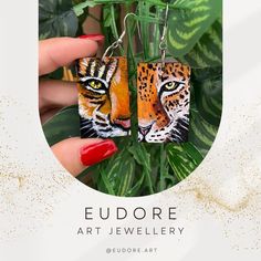 100% Handmade and hand-painted Earrings named "The wild side", delivered from a small business in Greece. Every product is original and handmade with love and will carefully be delivered to you. Side Earrings, Hand Painted Earrings, Painted Earrings, Hand Painted Jewelry, Wild Nature, Nature Jewelry, Artistic Jewelry, Handmade With Love, Earrings Handmade