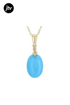 13x9mm Oval Blue Sleeping Beauty Turquoise And 0.02ctw Round White Diamond 14k Yellow Gold Pendant With 18" Singapore Chain. Measures Approximately 0.95"L x 0.36"W And 2mm Bail. Lobster Claw Clasp Closure. Pendant With Chain, Sleeping Beauty Turquoise, Yellow Gold Pendants, White Diamond, Lobster Claw, Gold Pendant, Sleeping Beauty, Singapore, Yellow Gold