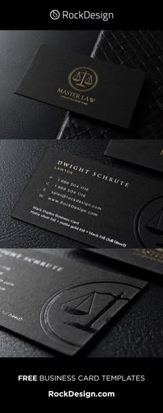 black and gold business card mockup with metallic foil on the front, side and back