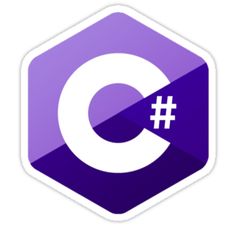 the letter c in a purple hexagon sticker with white lettering on it