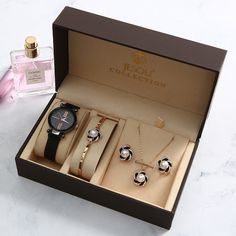 Product information: Beautiful Gift Set for women! It is waterproof and comes in various colors. The perfect gift for birthdays or anniversaries. Waterproof: YesWaterproof performance: Life waterproofMovement type: QuartzMovement brand: SL68, 39Dial diameter: 35mmTable bottom type: OrdinaryMirror material: GlassBuckle material: AlloyStrap material: TextileDial shape: RoundCase material: Zinc alloy Shipping: This product is a special gift handled by hand and it takes 20 days on average to get to Luxury Birthday Gifts, Luxury Birthday, Gift Boxes For Women, Gift Sets For Women, Luxury Diamonds, Women Watches, Watch Gifts, Women's Watch, Valentine Gift