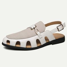 Category:Sandals; Upper Materials:PU Leather; Lining Materials:PU; Gender:Men's; Toe Shape:Open Toe; Outsole Materials:Rubber; Closure Type:Buckle; Function:Comfortable,Breathable,Slip Resistant; Listing Date:05/18/2024; 2024 Trends:Gladiator Sandals Roman Sandals Beige T-strap Sandals With Round Toe For Vacation, Beige Flat Slingback Sandals With Buckle, Beige Flat Slingback Sandals With Buckle Closure, Beige T-strap Sandals For Vacation, Beige Open Toe Synthetic Sandals, Beige Round Toe Sport Sandals For Beach, Beige Round Toe Slingback Sandals For Vacation, Beige Flat Synthetic Slingback Sandals, Summer Slingback Slip-on Sandals With Buckle Closure