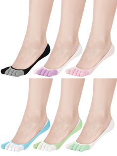 PRICES MAY VARY. Toe Socks for Women: these no show toe socks are made of cotton, soft and breathable, sweat wicking, comfortable and lightweight, not easy to fade or pill, stretchy and make you have a comfortable wearing experience Design of Toe Separator Socks: the toe socks adopt a five toe design, each toe is individually wrapped, which can decrease friction from toes and keep your foot from blisters, allowing the entire foot to participate in walking or running More Enjoyable Running Experi Toe Socks For Women, Toe Separator, Bright Fashion, Summer Slippers, Toe Socks, Cotton Clothing, Socks For Women, Improve Blood Circulation, Liner Socks