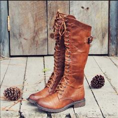 Women's Boots Plus Size Lace Up Boots Vintage Shoes Outdoor Daily Knee High Boots Winter Buckle Flat Heel Round Toe Vintage Casual Minimalism Faux Leather Zipper Lace-up Solid Color Black Red Brown 2023 - US $41.99 Closed Toe Lace-up Boots For Outdoor Fall Use, Fall Outdoor Lace-up Closed Toe Boots, Fall Outdoor Martin Boots In Faux Leather, Fall Outdoor Faux Leather Martin Boots, Fall Faux Leather Moto Boots With Closed Toe, Fall Lace-up Faux Leather Boots With Closed Toe, Fall Faux Leather Lace-up Boots With Closed Toe, Fall Lace-up Closed Toe Faux Leather Boots, Fall Knee-high Lace-up Boots In Faux Leather