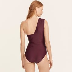 We re-imagined every single suit in our swim collection using over 60 percent recycled materials to help keep waste out of oceans and landfills. This one-shoulder take on our best-selling swimsuit is made with a recycled polyester that is crafted from recycled plastic bottles, yarns and fabric scraps. Plus, everything is more flattering with a bit of ruching. Recycle Plastic Bottles, Over 60, Fabric Scraps, 100 Percent, Recycled Plastic, Plastic Bottles, Recycled Materials, Best Sellers, One Shoulder