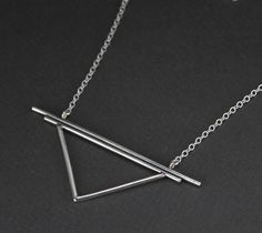 Sterling Silver Triangle Necklace. Earth Necklace. Pyramid. Silver Triangle Metal Necklace, Minimalist Silver Triangle Necklace, Minimalist Sterling Silver Triangle Necklace, Minimalist Triangle Metal Necklace, Silver Triangle Necklace For Gift, Minimalist Silver Pyramid Jewelry, Earth Necklace, Shell Charm Necklace, Pyramid Necklace