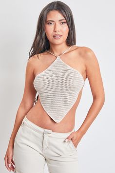 Bring on Summer days! Our Faye Knit Halter Top is the perfect addition to your Summer wardrobe! Featuring a crochet knit material and a sexy cross-back detailing. The ties are adjustable ensuring you with the perfect fit. Dress it up with some matching trousers in the summer, or wear it more casual with your fav YMI denim! Product Details: - Halter Style- Cropped Fit- Triangle Neckline- Crochet Knit Material- Adjustable Tie Back- Model is wearing size Small. Dry clean only.100% Polyester Denim And Crochet, Plus Size Western Wear, Crochet Halter Top, Ymi Jeans, Crochet Halter, Egypt Travel, Crochet Halter Tops, Top Graphic Tees, Taupe Color