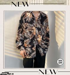 Men's Fashion Retro Long Sleeve Loose Tiny Flower Shirt Mens Fashion Retro, Flower Shirt, Tiny Flowers, Elevate Your Style, Men's Fashion, Your Style, Mens Tops, Long Sleeve, T Shirt