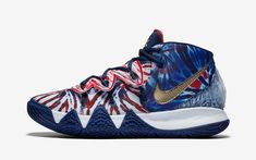 kybrid s2 "tye-dye"MEN SIZE 17.0 & 18.0CQ9323 400 As a follow up to 2017's Kyrie S1 Hybrid, Nike will be looking to deliver a second in the series, with the all-new Nike Kybrid S2 Hybrid for 2020. Much like its predecessor, the Nike Kyrie S2 Hybrid features design elements from Kyries kicks past, this year focusing on the Kyrie Four, Five, and Six. Staring at the base is the Nike Kyrie 4, in which the pair’s sole unit and forefoot is derived. The Kyrie 5’s famous Flytrap lace cover rides the vam Patriotic Punch, Kybrid S2, Sneakers Inspiration, Zapatillas Nike Basketball, Shoes For Cheap, Nike Kyrie 5, Tye Dye Print, Kyrie 6, Kyrie 4