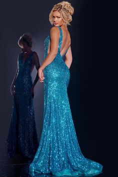 Jovani 43725 Spring 2025 evening collection dress. Aqua Prom Dress, Turquoise Prom Dresses, Jovani Prom, Prom Dresses Jovani, V Neck Prom Dresses, Prom Dress Stores, Full Length Gowns, Jovani Dresses, Prom Dress Styles