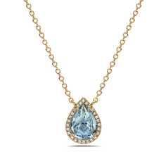 Birmingham Jewelry Item Number: BJNK13186DB Women's Gemstone And Diamond Necklace Pear Shape Blue Topaz And Diamond Necklace 14K Yellow Gold Chain Included: 16" - 18" Adjustable Diamond: 26 round 0.06ct Blue Topaz: 1.05ct *The possibilities are not limited to the options in the dropdown. For pricing on further customizations & special options, please call: 1-586-939-5100 Formal Blue Topaz Drop Necklace, Blue Topaz Teardrop Necklace For Formal Occasions, Blue Topaz Briolette Necklace In Fine Jewelry Style, Formal Teardrop Blue Topaz Necklace, Formal Blue Topaz Briolette Necklace, Formal Blue Topaz Teardrop Necklace, Fine Jewelry Blue Topaz Briolette Necklace, Blue Pear-shaped Diamond Necklace, Yellow Gold Teardrop Blue Topaz Necklace