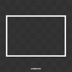 a white square frame on a black background