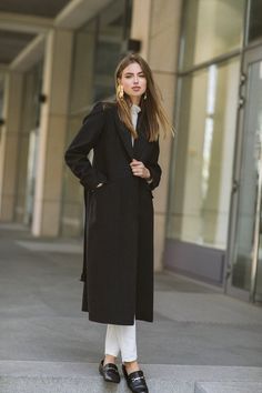 Tapered Wool Coat / Black Fitted Coat / Tailored Black Overcoat // MARIA - Etsy Bulgaria Luxury Black Wool Coat With Double-breasted Button, Timeless Long-sleeved Pea Coat With Double Button Closure, Timeless Long-sleeve Pea Coat With Double Button, Luxury Long Wool Coat For Formal Occasions, Timeless Pea Coat With Double Button Closure, Black Double-breasted Wool Coat For Formal Occasions, Modern Black Wool Coat With Button Closure, Timeless Long Pea Coat With Double Button Closure, Luxury Long Coat Outerwear Single Breasted