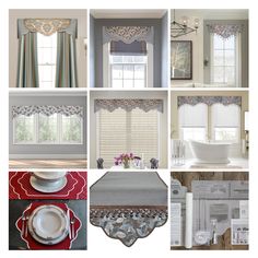 Modern Valance Ideas, Cornice Window Treatments, Cornice Ideas, Alternative Room, Modern Valances, Diy Valance, Scalloped Valance, Curtain For Kitchen, Wood Valance