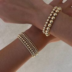 Beaded Bracelet Stack, Gold Beaded Bracelet, Signature Bracelet, Gold Bead Bracelets, Shopping Wishlist, Hand Chain, Gold Collection, Arm Candy, Bracelet Stack