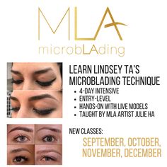 Ready to learn the trending Art of Microblading? 🙇🏻‍♀️ This course includes an ONLINE PREP COURSE to help you prepare for class! 💻 You can study Microblading LA’s approach with videos featuring Lindsey Ta and assignments to help you practice. 👩🏻‍🔬 **Classes are available now--through the end of the year! Check them out here 👉 http://buff.ly/2y2RbM9?utm_content=buffer8f5c2&utm_medium=social&utm_source=pinterest.com&utm_campaign=buffer!** A $1000 non-refundable deposit is required to hold y Microblading Training, Live Model, Cosmetic Tattoo, Trending Art, New Class, End Of The Year, Makeup Tips