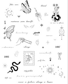 the stamps are designed to look like tattoos