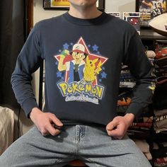 Rare Vintage 1999 Pokémon “gotta catch ‘em all” Nintendo long sleeve tee. Shirt is faded, and the graphic has some fade / cracking, great vintage look. Size youth XL, fits adult small-medium. I’m 6ft and I wear a mens large, for reference. Shipping is $5.

#vintage #Pokémon #gaming #90s #1990s Long Sleeve Tee Shirt, Catch Em All, Long Sleeve Tee, Vintage Look, Vintage Looks, Tee Shirt, Nintendo, Long Sleeve Tees, Pokemon