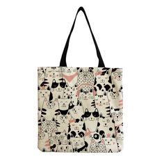 Delightful cartoon animal tote bag with black shoulder strap for easy carrying. Select from a variety of animal designs. Dimensions: 15.7" x 15.7" (40cm x 40cm) Perfect Cocktails, Animal Designs, Travel Storage, Cute Dinosaur, Mongolia, Print Tote, Dinosaur Print, Mozambique, Animal Design