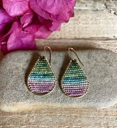 Bohemian Dangle Teardrop Earrings With Faceted Beads, Everyday Multicolor Teardrop Jewelry, Handmade Everyday Drop Jewelry, Everyday Handmade Drop Jewelry, Beaded Teardrop Jewelry For Gifts, Bohemian Pink Teardrop Jewelry, Pink Teardrop Bohemian Jewelry, Multicolor Teardrop Jewelry For Jewelry Making, Multicolor Teardrop Faceted Bead Jewelry