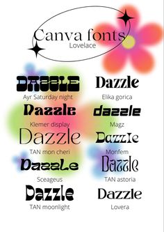 the different font styles and colors are shown in this graphic style, which is used to describe