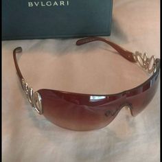 Brown Sheild Bvlgari Sunglasses With Crystals On Side. Like New, Light Wear. Bvlgari Sunglasses Women 2022, Bvlgari Sunglasses, Colored Sunglasses, Oakley Sunglasses, Sunglasses Accessories, Women Accessories, Sunglasses, Crystals, Women Shopping