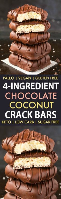 Chocolate Coconut Candy, Healthy Vegan Dessert, Coconut Chocolate Bars, Cheesecake Vegan, Coconut Candy, Postre Keto, Desserts Keto, Low Carb Snack, Cake Vegan