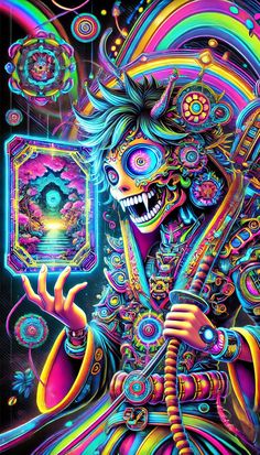 #aesthetic #colorful #skull #dark Dmt Art, Art Club, Wallpapers, Color