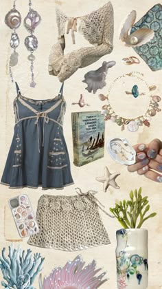 Mermaid Core Fits, Oceanic Outfits, Mermaidcore Outfit Aesthetic, Siren Outfit Inspiration, Ocean Outfit Ideas, Mermaidcore Aesthetic Fashion, Junglecore Outfits, Ocean Core Aesthetic Outfits, Ocean Clothes Fashion