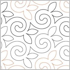 an image of a quilting pattern with swirls and leaves in the center, on a white background