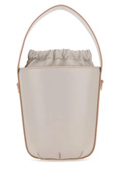 Exterior: 100% CalfLining: 100% FabricFinishing: Golden metal Designer Bucket Box Bag With Removable Pouch, Beige Box Bag With Dust Bag For Errands, Formal Satchel Bucket Bag With Handles, Luxury Beige Bucket Bag For Errands, Designer Cream Bucket Bag With Detachable Handle, Formal Beige Bucket Bag With Detachable Strap, Elegant Bucket Satchel With Detachable Handle, Evening Bucket Bag With Detachable Strap And Top Handle, Beige Top Handle Bucket Bag With Detachable Handle