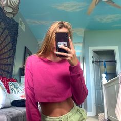 Super Comfy, Nwot, Cropped Trendy Pink Nike Tops, Pink Nike Long Sleeve Tops, Nike Pink Long Sleeve Tops, Pink Long Sleeve Nike Tops, Cropped Shirt, Crop Shirt, Nike Tops, Shirt Color, Pink Red