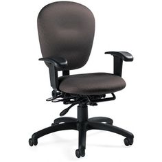 an office chair with arms and wheels