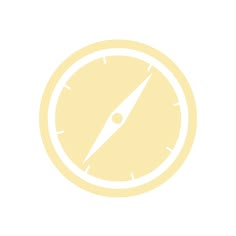 a yellow clock with a white background