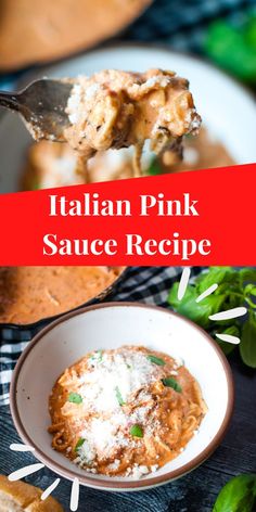 italian pink sauce recipe in a white bowl