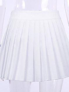 Sku CY-!63500 Material Polyester , Dacron Style A-line Feature Pleated , Solid Color Occasion Going out , Casual , Sports Seasons Summer Type Skirts Color BLACK,WHITE Size S,M,L Please consult the size chart we provide for this item's measurements to help you decide which size to buy.Please note: There may be 1-3cm differ due to manual measurement. Inch Waist Hips Length S 25.98-33.86 34.65-53.54 13.39 M 27.56-35.43 36.22-55.12 13.78 L 29.13-37.01 37.80-56.69 14.17 Fitted A-line Pleated Tennis Skirt, White Fitted A-line Bottoms, White Stretch Skort With Lined Skirt, White Stretch Lined Skort, Fitted A-line Tennis Skirt For Spring, White Pleated Stretch Bottoms, White Stretch Pleated Bottoms, White Stretch Skort With Skirted Shape, Stretch White Pleated Bottoms