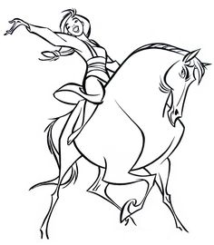 a drawing of a girl riding on the back of a horse with her arms outstretched