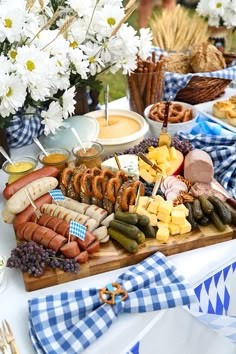 a table topped with lots of different types of food