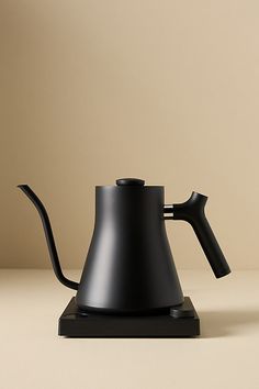 The electric pour-over kettle for coffee lovers, whether you're a world barista champion or a brewing beginner. With a precision pour spout, exact temperature control, quick heat time, and a world of features for ultimate control, this is the pour-over kettle perfected. | Stagg EKG Electric Kettle by Fellow in Black, Size: Appliance, Plastic at Anthropologie Electric Kettle Design, Aesthetic Kettle, Fellow Kettle, Fellow Stagg, Coffee Counter, Pour Over Kettle, Brewing Process, Twenty Twenty, Electric Kettle