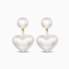 Love Pearl Earrings Pear-shaped Pearl Charm Earrings For Anniversary, Modern White Akoya Pearl Earrings, Heart-shaped Pearl Earrings For Formal Occasions, Modern Pearl Charm Jewelry For Anniversary, Modern Pearl Earrings For Anniversary, Minimalist Pearl Pendant Earrings For Anniversary, Graceful White Pearl Earrings With Pendant, Anniversary Pearl Drop Earrings, Modern Pearl White Earrings With Pearl Charm