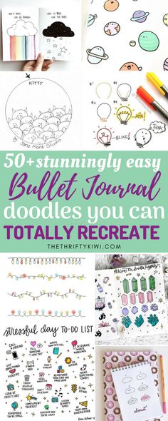 50+ Stunningly Easy Bullet Journal Doodles You Can Totally Recreate Easy Bullet Journal Doodles, Easy Journal, Inspo Drawing, Bullet Bullet, Doodles Easy, Sketch Note, Drawing Doodles, Easy Doodles, Bullet Journal Diy