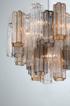 a large chandelier made out of glass tubes