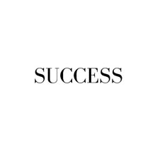 the word success written in black on a white background