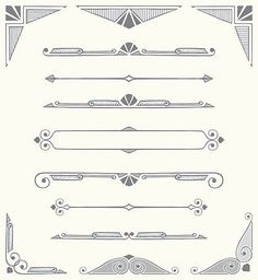 a set of decorative dividers in the style of art deco