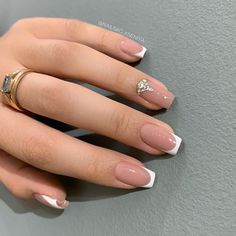 Classy Acrylic, Nagel Tips, Short Square Nails, French Tip Acrylic Nails, Work Nails, Nice Nails, Acrylic Nails Coffin Short, Short Acrylic Nails Designs, Elegant Nails