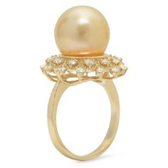 Splendid Natural South Sea Pearl and Diamond 14K Solid Yellow Gold Ring Suggested Replacement Value: Approx. $5,200.00 Stamped: 14K Total Natural Pearl Measures: Approx. 12mm Total Natural Round Diamonds Weight: Approx. 0.65 Carats (color G-H / Clarity SI1-Si2) Ring total weight: Approx. 7.5 grams Disclaimer: all weights, measurements and colors are approximate and may vary slightly from the listed dimensions or as seen in the image. All pictures are magnified to show the smallest of details. Pl Etsy Gold Ring, Sea Pearl, South Seas, Natural Pearl, Sea Pearls, South Sea Pearls, Pearl Diamond, Yellow Gold Ring, Natural Pearls