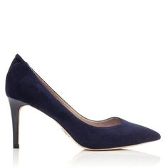 navy vegan suede pointy toe pump Vegan Heels, Walking In Heels, Luxury Footwear, Shoes Luxury, Classic Pumps, Vegan Shoes, Suede Pumps, V Cuts, Designer Heels